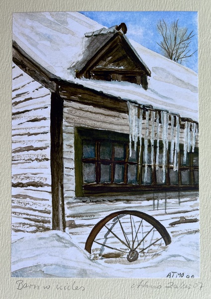 [barn with icicles]