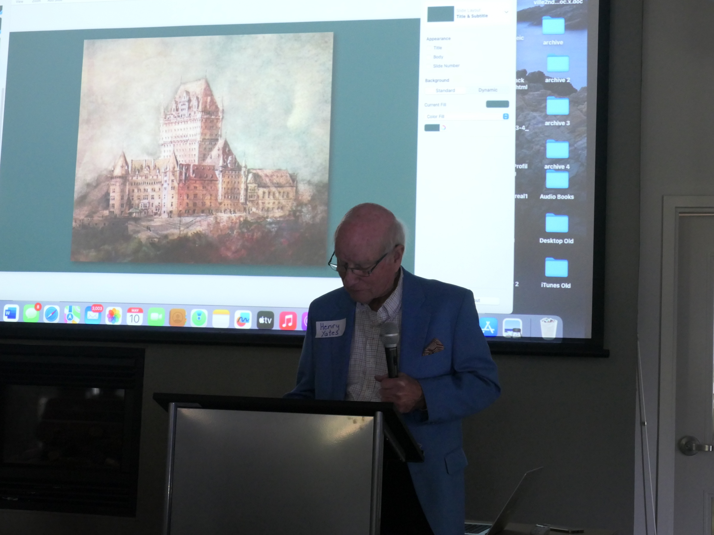 Henry Yates giving his presentation